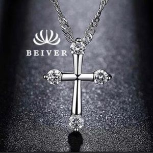 Dainty Clear AAA CZ Cross Pendant Necklace